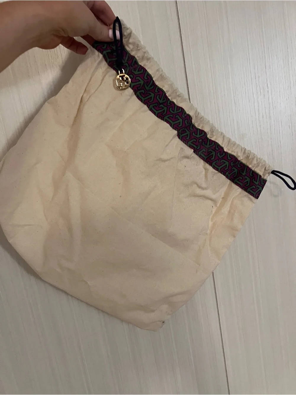 Tory Burch Quilted Light Blue Shoulder Bag with Gold Chain